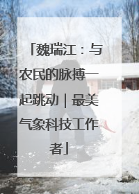 魏瑞江：与农民的脉搏一起跳动｜最美气象科技工作者