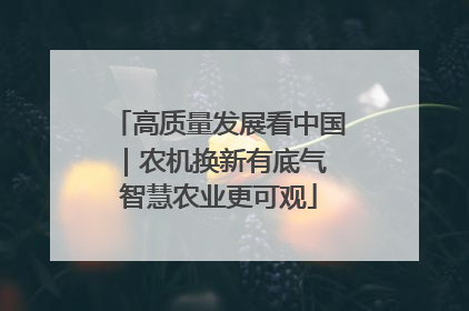高质量发展看中国｜农机换新有底气 智慧农业更可观