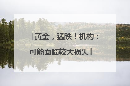 黄金，猛跌！机构：可能面临较大损失