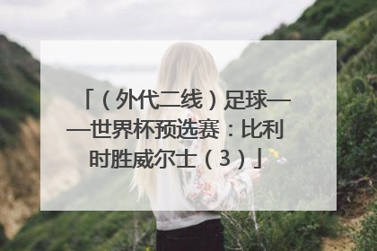 （外代二线）足球——世界杯预选赛：比利时胜威尔士（3）
