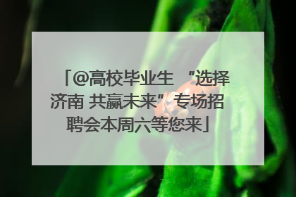 ＠高校毕业生 “选择济南 共赢未来”专场招聘会本周六等您来
