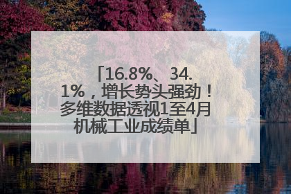16.8%、34.1%，增长势头强劲！多维数据透视1至4月机械工业成绩单