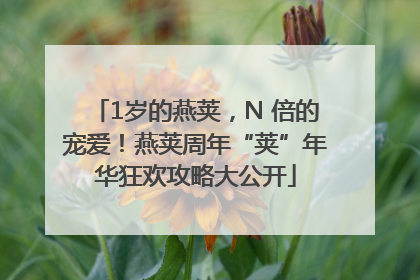 1岁的燕荚，N 倍的宠爱！燕荚周年“荚”年华狂欢攻略大公开
