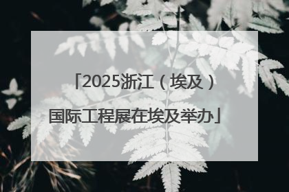 2025浙江（埃及）国际工程展在埃及举办