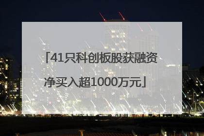 41只科创板股获融资净买入超1000万元