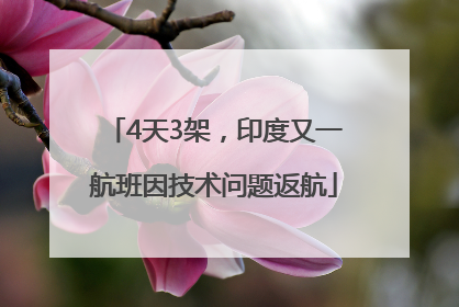 4天3架，印度又一航班因技术问题返航