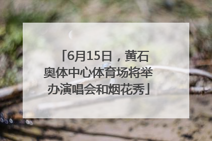 6月15日，黄石奥体中心体育场将举办演唱会和烟花秀