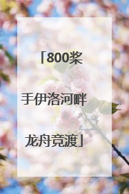 800桨手伊洛河畔龙舟竞渡