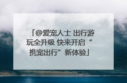 @爱宠人士 出行游玩全升级 快来开启“携宠出行”新体验