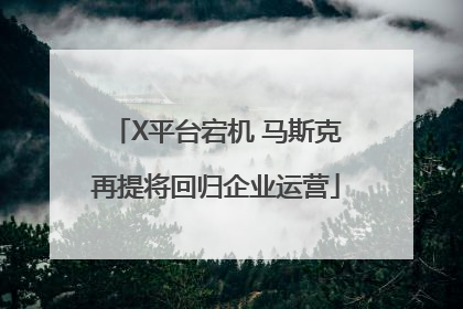 X平台宕机 马斯克再提将回归企业运营