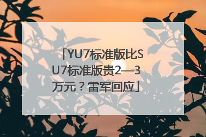 YU7标准版比SU7标准版贵2—3万元？雷军回应